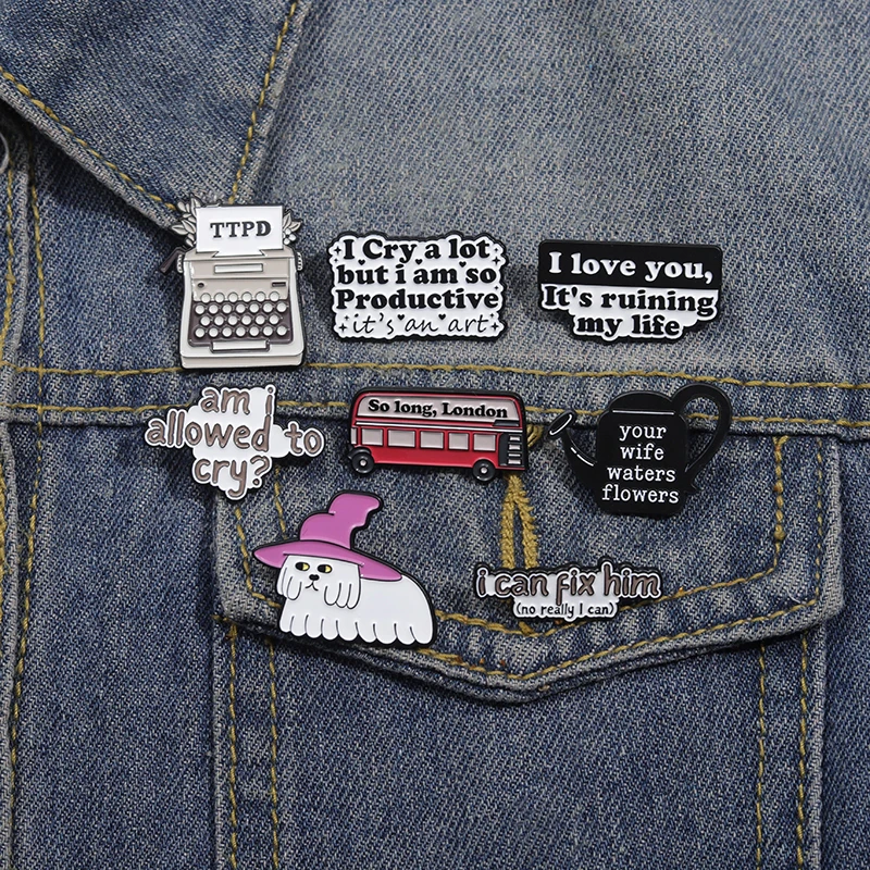 3-8PCS/SET Cartoon Badge Alphabet Simple Brooch Perfect Gift For Friends And Family Fashion Clothing Button Pin Accessories