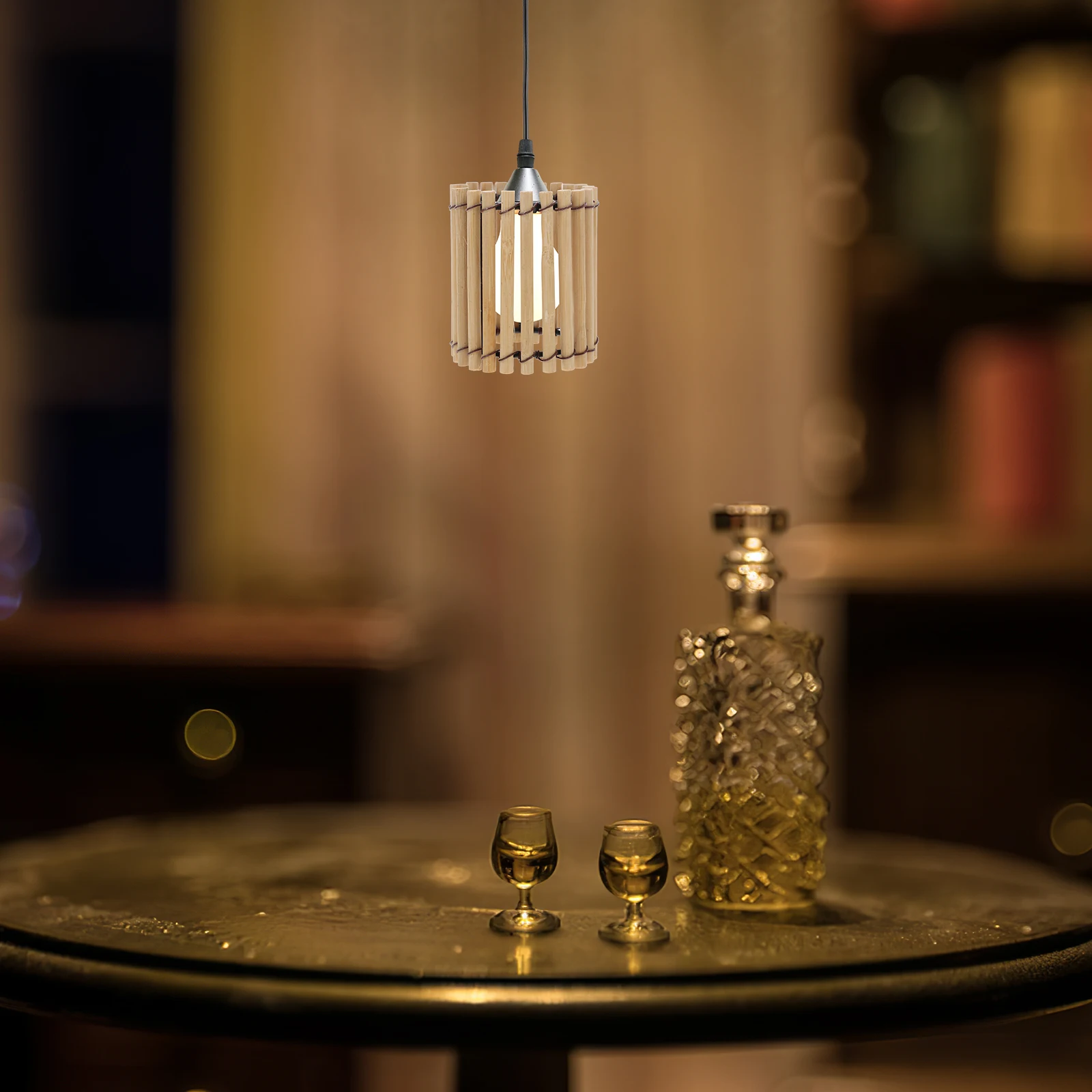 

Бамбуковый абажур, небольшой подвесной светильник ручной работы для современного интерьера в стиле бохо, теплое мягкое освещение, уникальное ремесло