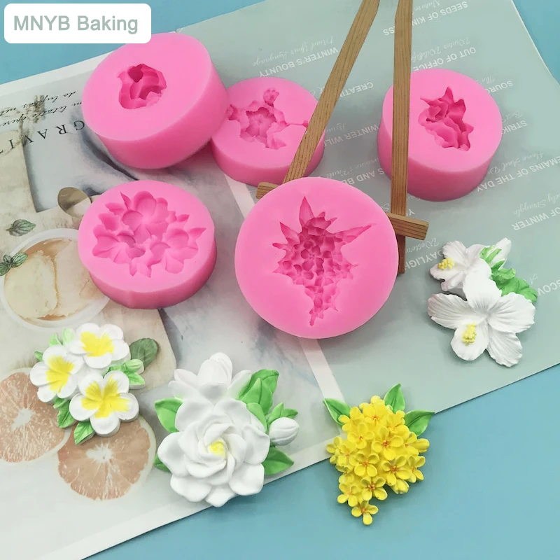 Various Beautiful Flowers Rose Lotus Silicone Mold 3D Design Food Making Hand-Soap DIY Candle Art Mould Oven Steam Ice Available