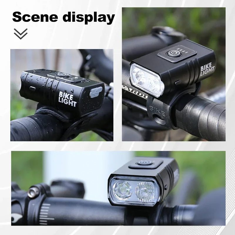  USB Rechargeable LED Bike Front Lamp Waterproof Mountain Bike Headlight with Mobile Power Supply Bicycle Accessory 