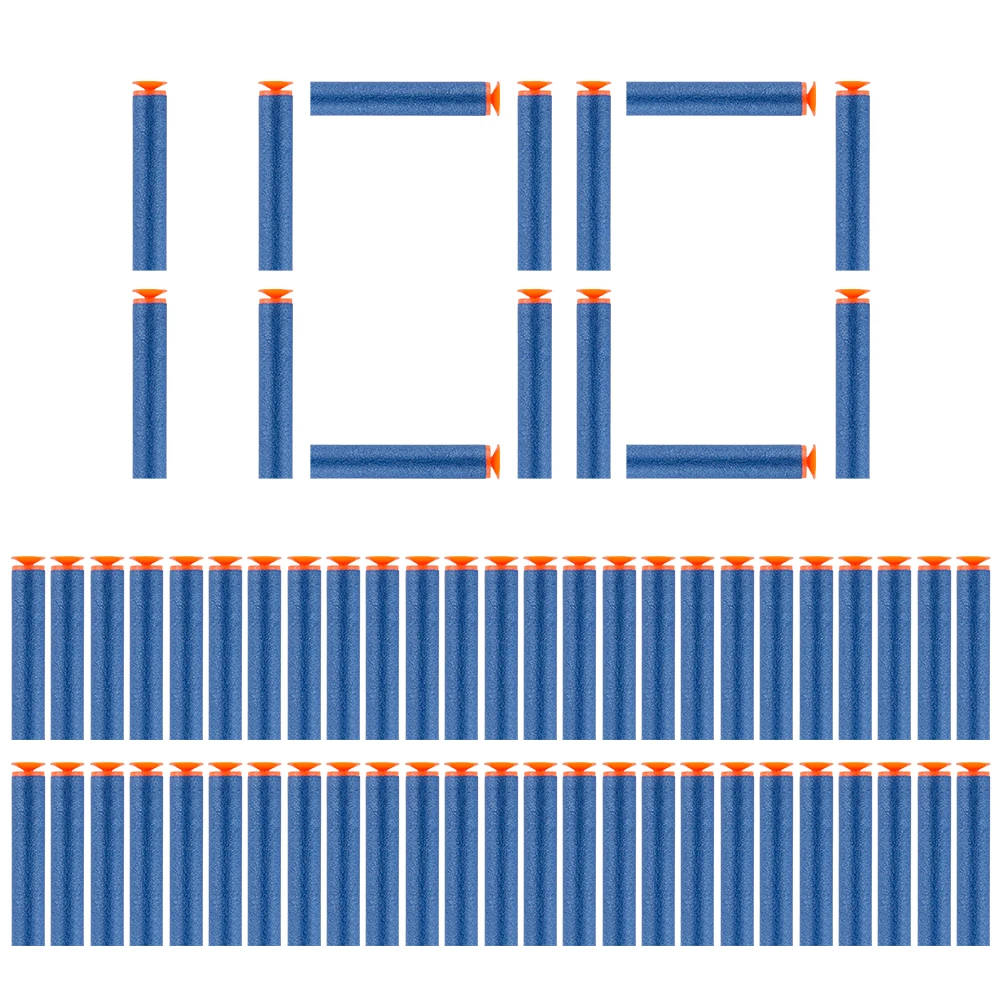 100ชิ้นลูกดอกสำหรับ NERF หัวดูดอเนกประสงค์ขนาด7.2ซม. ลูกดอกเติมกระสุนปืนของเล่นสำหรับชุดระเบิด NERF ของขวัญคริสต์มาสเด็ก