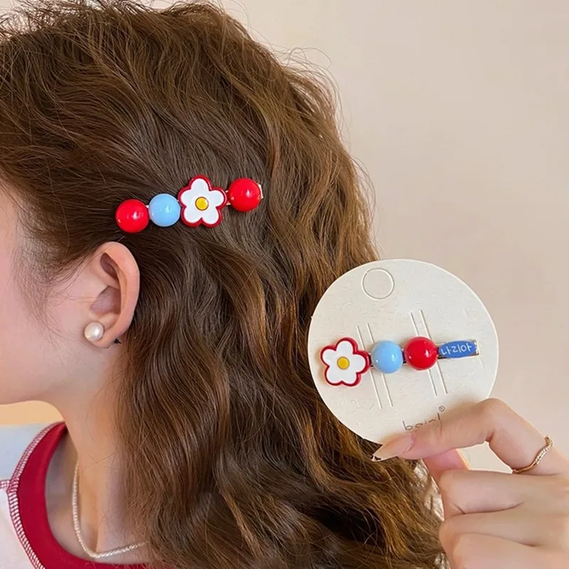 روك شوجر الزعرور زهرة مقاطع الشعر الكورية لطيف الفاكهة دبابيس الشعر كريم الحلو الاتجاه مشبك شعر للفتيات الاطفال الإكسسوارات