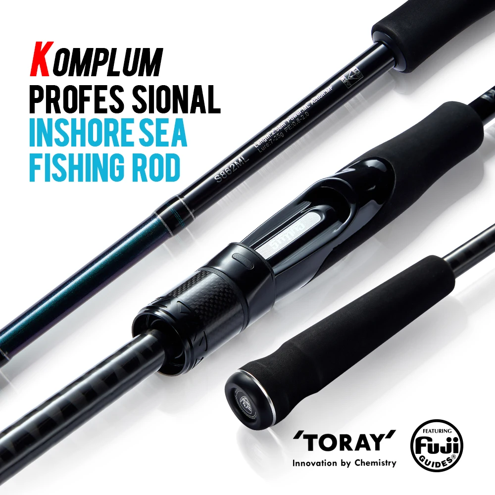 

SOLOKING KOMPLUM Inshore Sea Bass Fishing Rod 40T Carbon Ultralight Fuji O+A Ring 2 Section Saltwater Spinning Rod