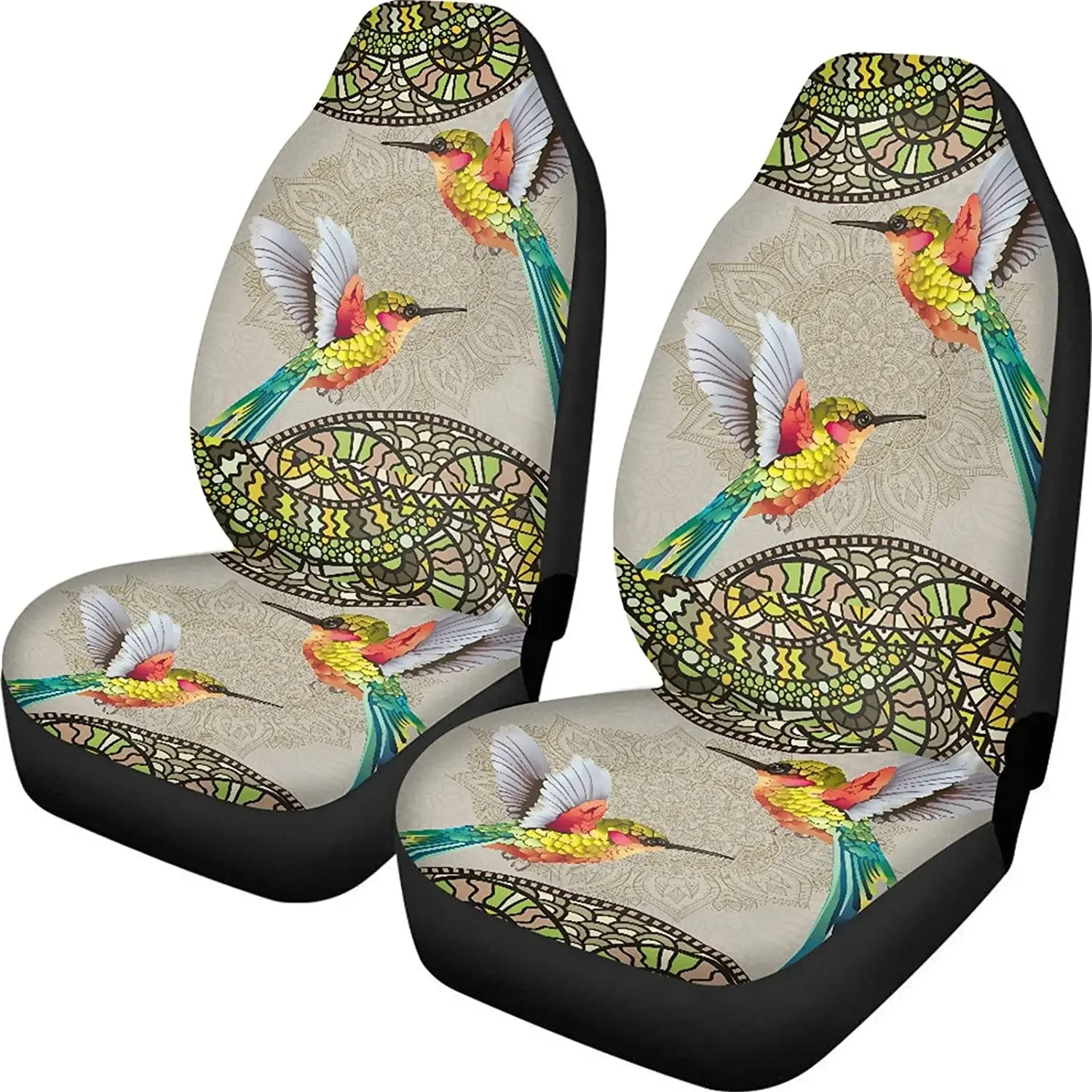 Boho Hummingbird Automotive Seat Cover Accessories Car Seat Covers Protectors for Car SUV/Trucks/Sedans/Van Universal Car