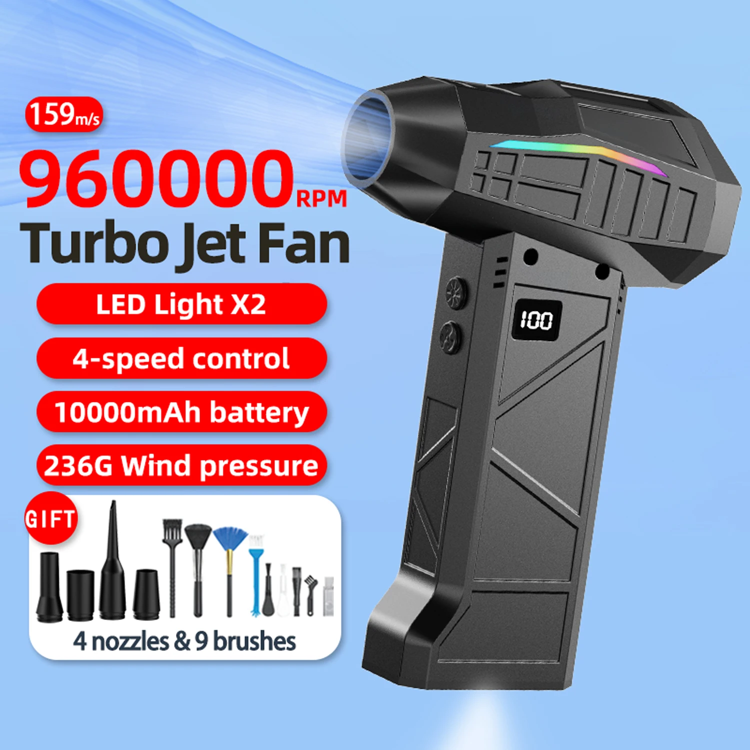 960000 دورة في الدقيقة مروحة توربو صغيرة منفاخ مكنسة كهربائية بدون فرش منفاخ للكمبيوتر/لوحة المفاتيح/شواء/تنظيف السيارة منفضة الهواء منفاخ مروحة تربو #1