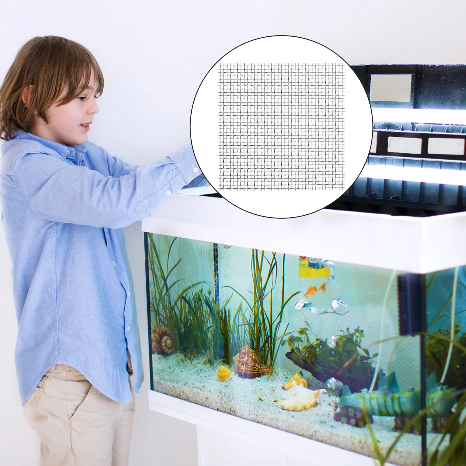8Pcs Thicken Stainless Steel Wire Mesh Pad Eco Friendly Tear Resistant Rust Proof Aquarium Moss Net Grass Plant Fixed Mesh Pad
