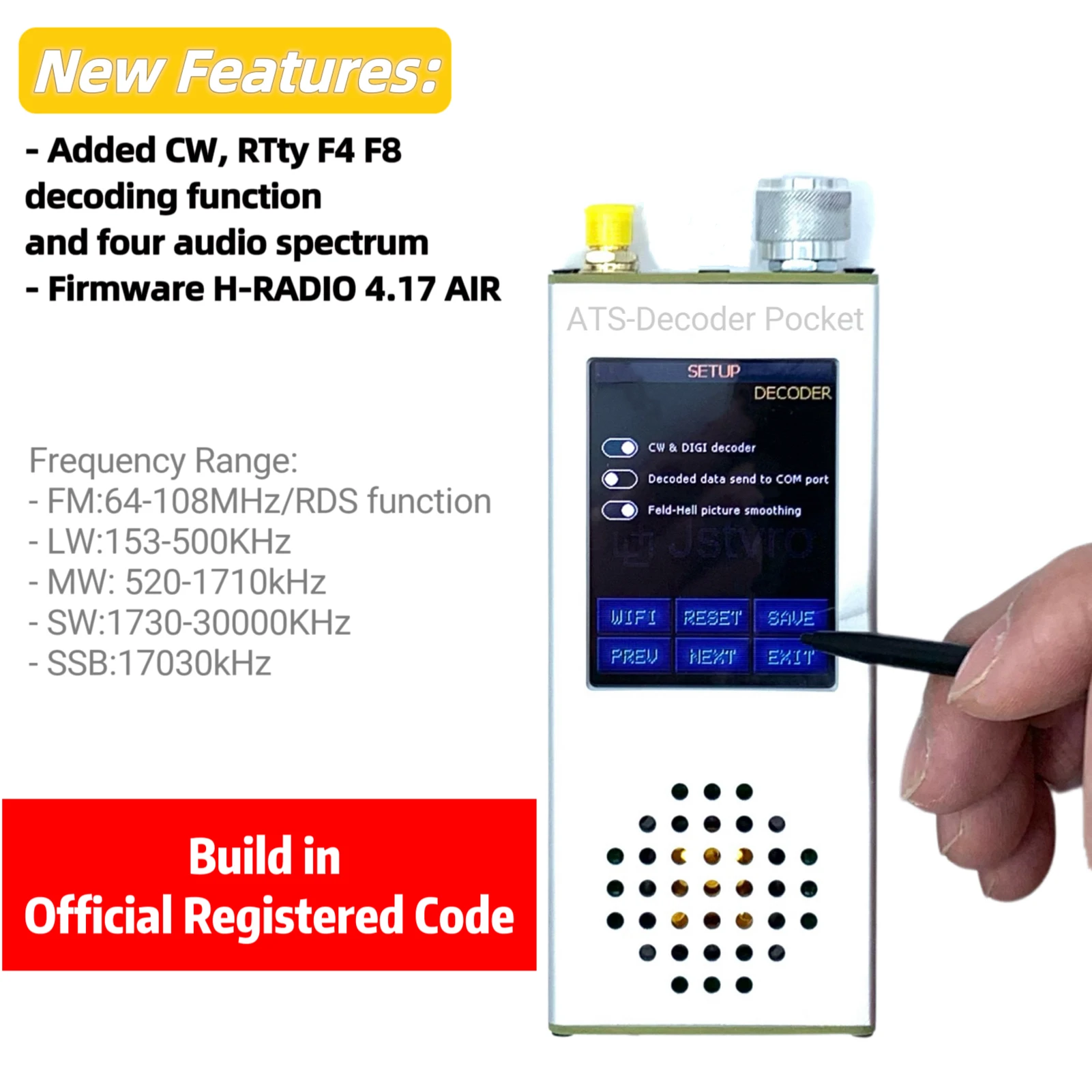 Imagem -04 - Full Band Radio Receiver Bolso Ats-decodificador Desenvolvedores de Rádio Profissionais Engenheiros de Teste fm Rds am mw sw Ssb Dsp Si4732