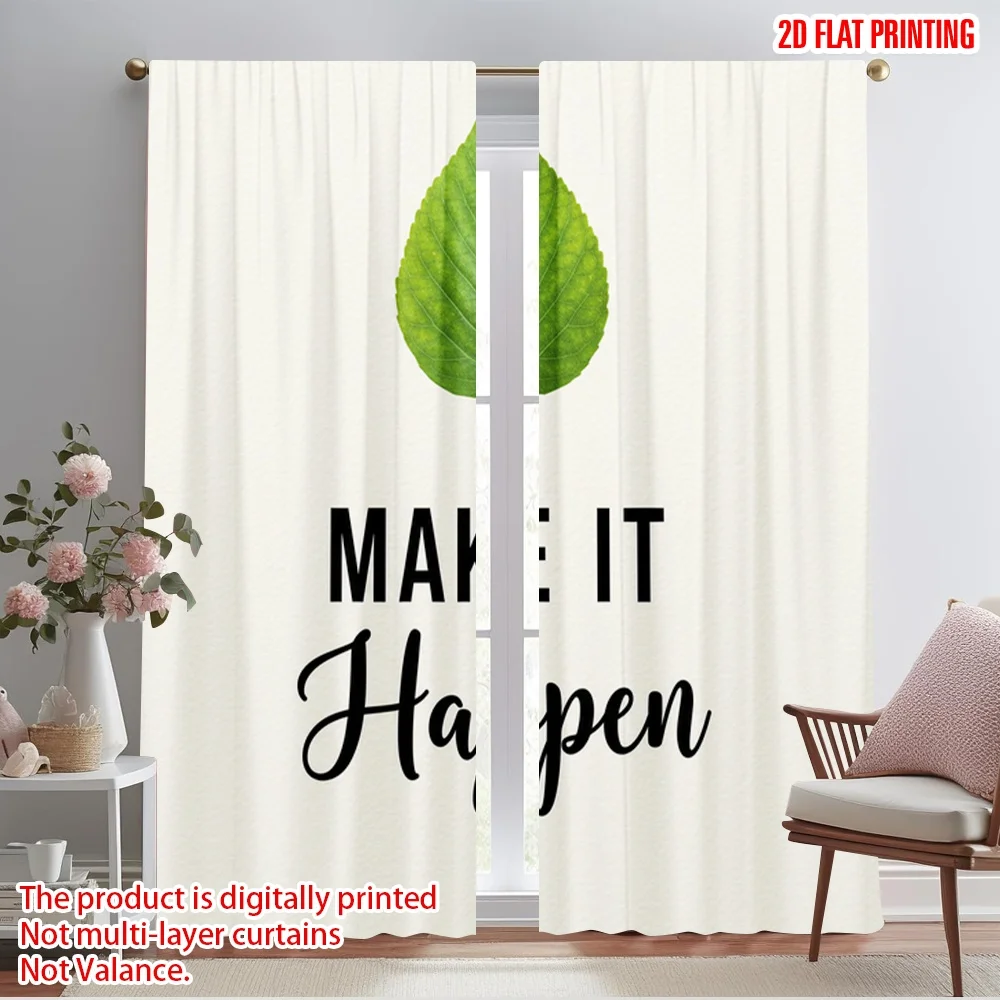 

2pcs 2D flat printing Curtains Monstera Leaf Fabric Without Electricity 0 for Yard & Garden No Power Needed