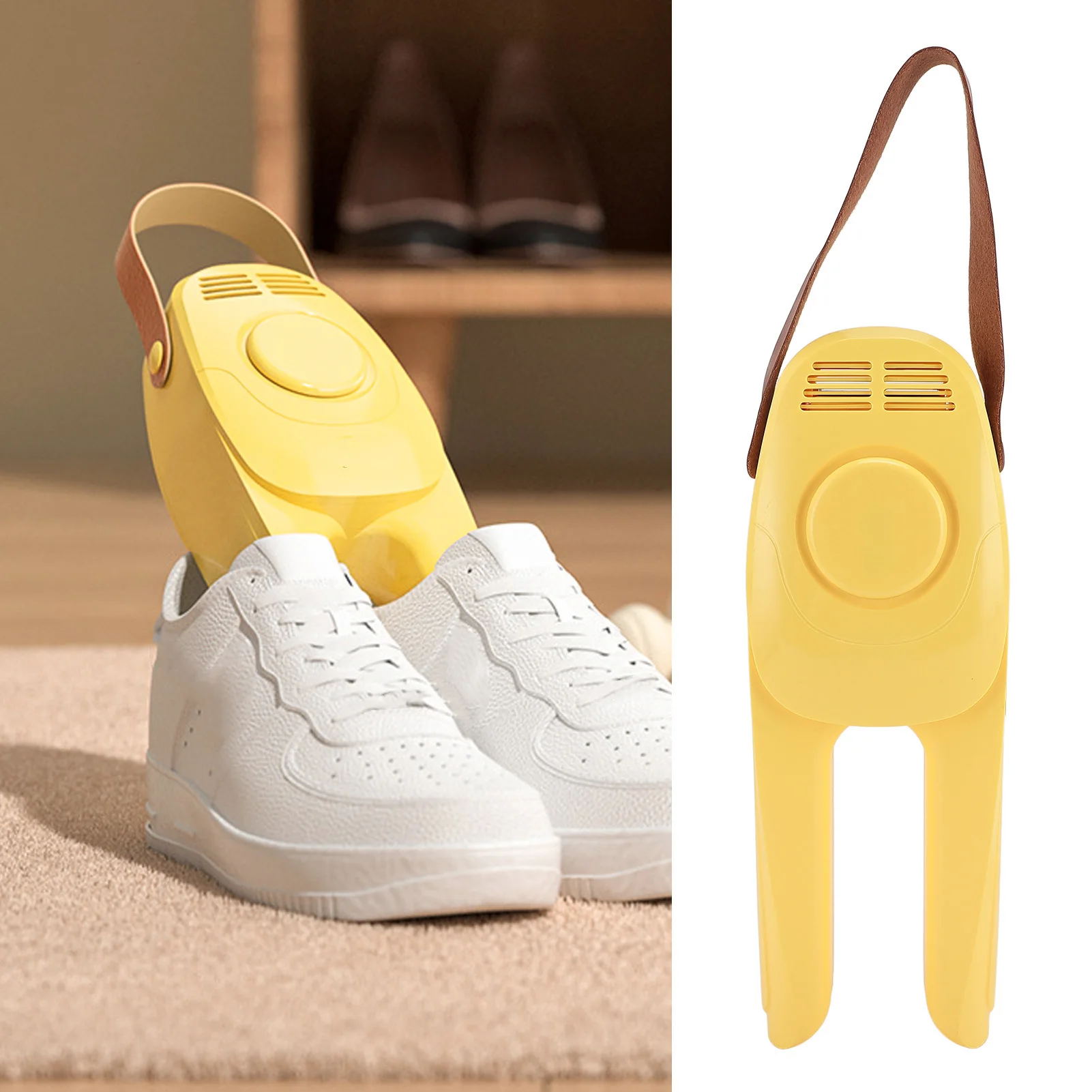 مجفف الأحذية الذكي 60 ℃   جهاز تسخين الحذاء بدرجة حرارة ثابتة مع مؤقت لمنع الحرارة الزائدة، عملية هادئة للمسكن المنزلي