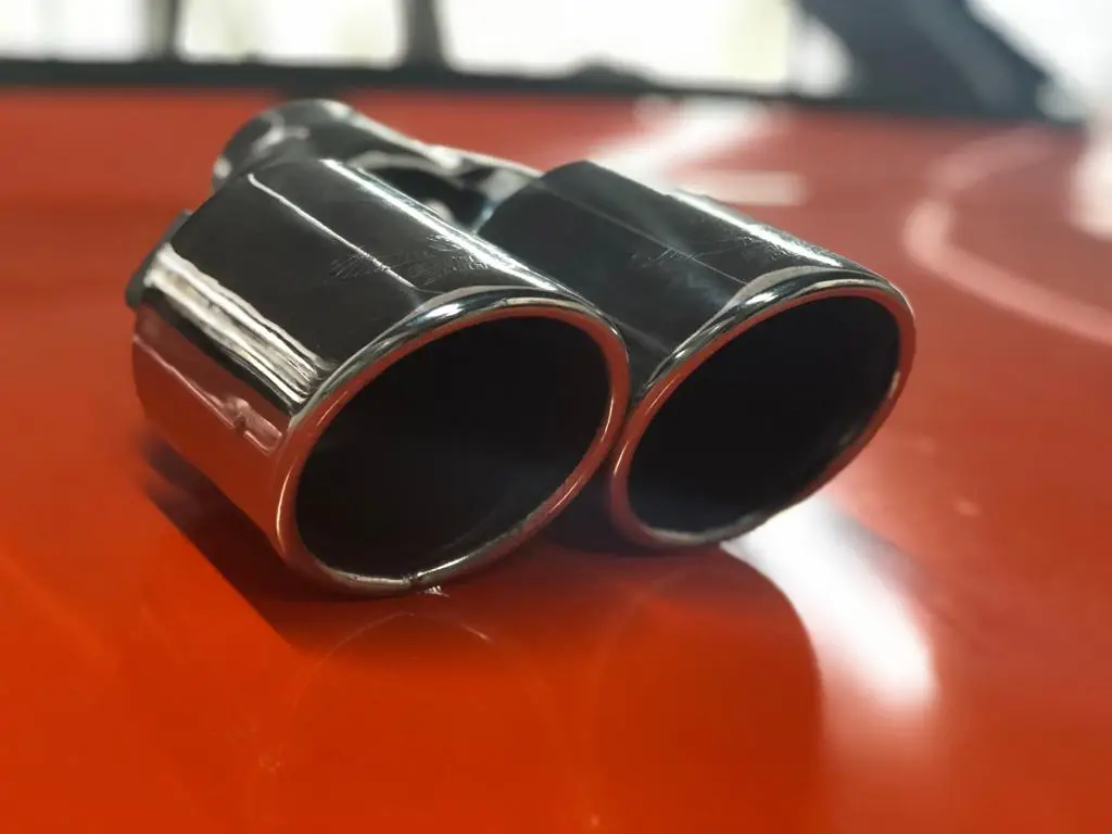 1 piece 80 mm Universal Double Exhaust Tip Exhaust System End Pipe Stainless Steel Car Exhaust Pipe Double Tip