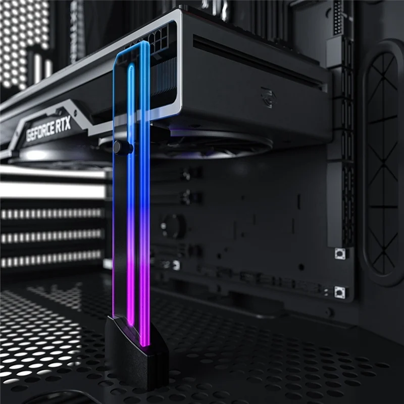 縦型グラフィックカードホルダー,gpuサポート,ビデオカードsg,ホルスターブラケット,argbマウント,5v,3ピン