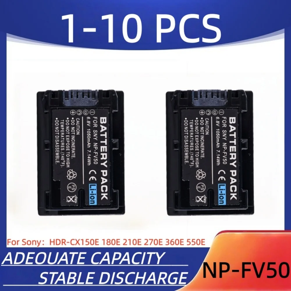 NP-FV50 Digital Camera Battery 1050mAh NP-FV50 Rechargeable Battery, Suitable for Sony HDR-CX150E 180E 210E 270E 360E 550E