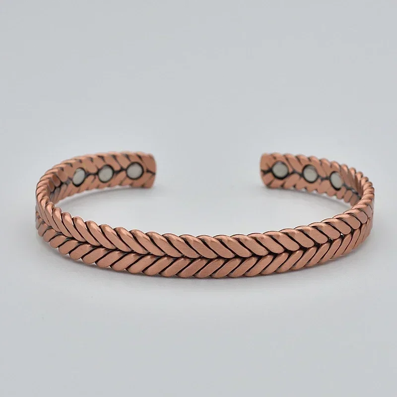 Twisted Pure Copper Bracelets Braid Health Energy Magnetic Bangles Benefits Men Adjustable Cuff Jewelry Arthritis Pain Relief