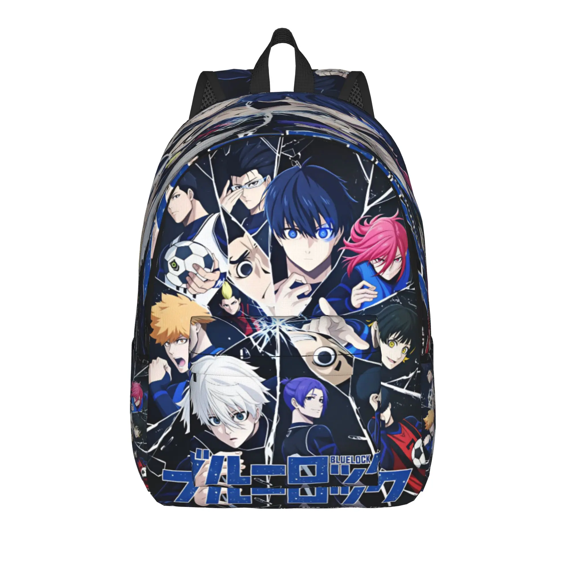 Anime Blue Locks Backpack Male  Breathable Backpacks Polyester Kawaii High School Bags Trekking Colorful Rucksack