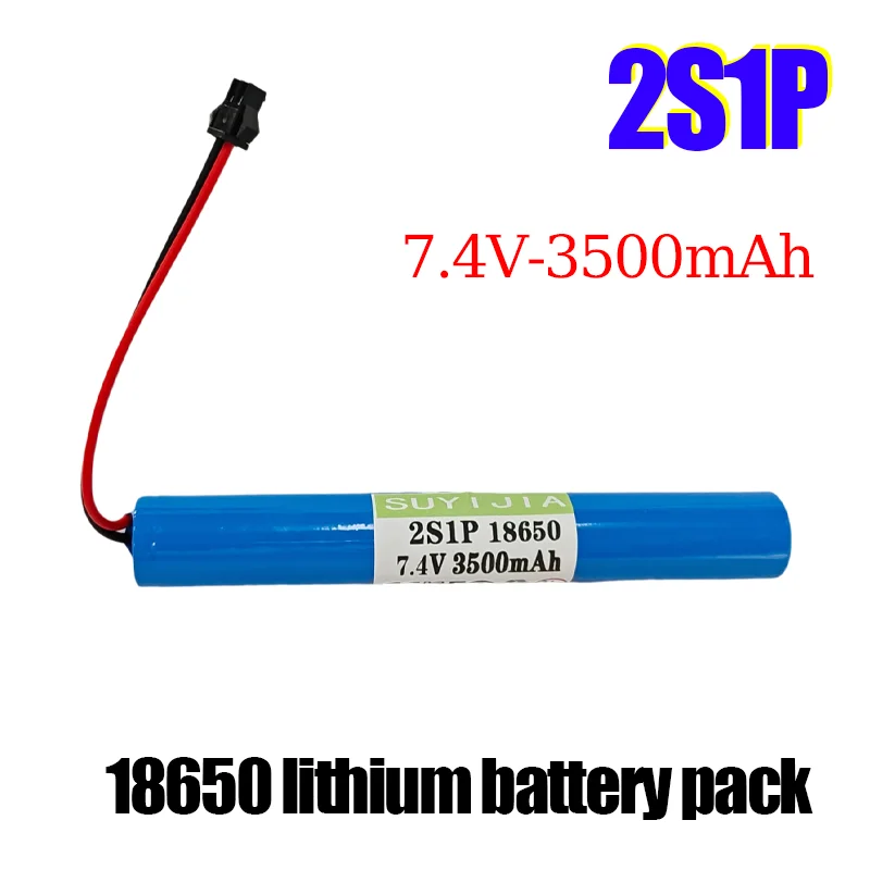 7,4 V 3500 mAh 18650 2S1P Eingebauter wiederaufladbarer BMS-Lithium-Ionen-Akku für Rollladentüren/elektrisches Spielzeug/LED-Leuchten