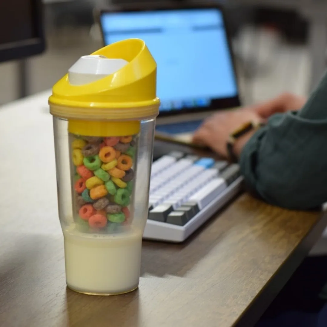 كوب شاي الحليب الإبداعي بتصميم 2 في 1، كوب سفر محمول، زجاجة مياه مريحة، اختيار مثالي للاستخدام اليومي