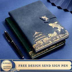 Factory direct sales A5 fish clasp China-Chic Plan Office exquisite Chinese style notepad Company meeting plan