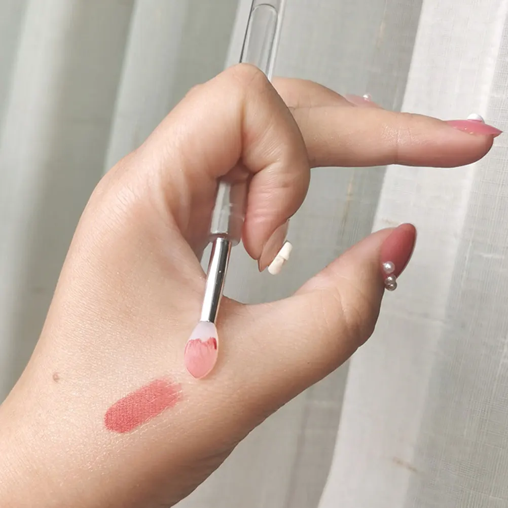 4 Uds pinceles de labios mango de silicona herramientas de maquillaje multiusos aplicadores de sombra de ojos pinceles de lápiz labial cucharas de máscara de labios
