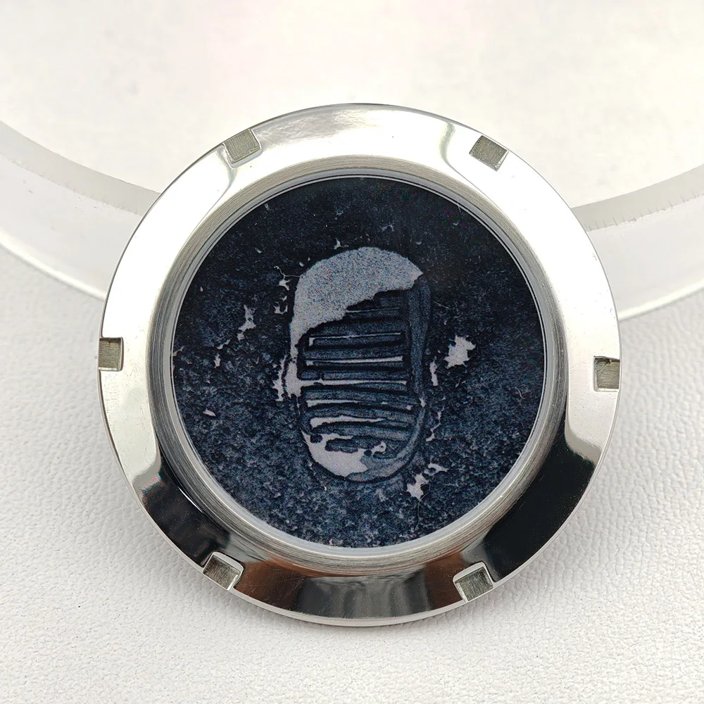Detachable bottom cover, moon pattern bottom cover 37mm, suitable for VK63 case stainless steel back cover parts watch parts