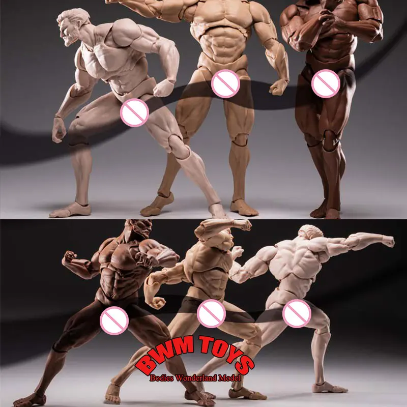 

In Stock MORFIG 1/12 Scale Male Soldier Anime Joint Muscle Body 6inch Pale/Yellow/Black Skin Super Flexible Strong Action Figure