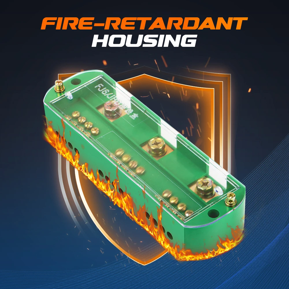 1 Piece Fj6 Three Phase Electrical Junction Box - 3 IN 6/9/12 Ports, Brass Terminal Block, Suitable for Household Distribution view 6