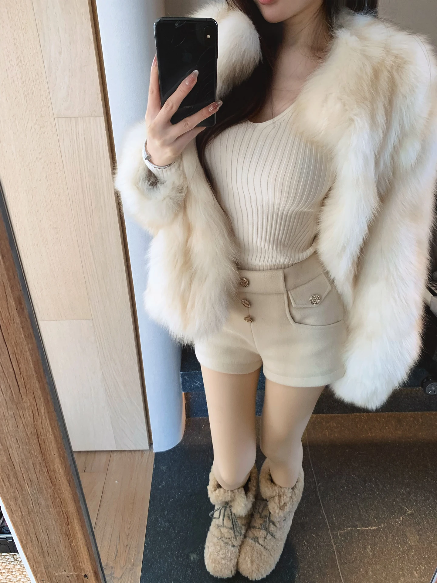 

Bigking Camere ort Брюки Женские зимние повседневные брюки с высокой талией Прямые брюки Свободный крой Small Fraance Sle Белый