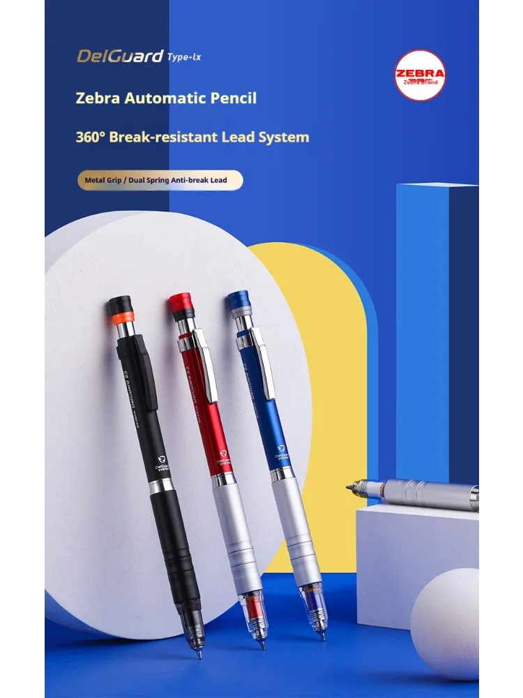 Japoński ołówek automatyczny ZEBRA DelGuard MA86, metalowy, klasyczne kolory, 0.5mm, profesjonalny ołówek do rysowania dla uczniów, artystów, dzieci. — zdjęcie produktu 7