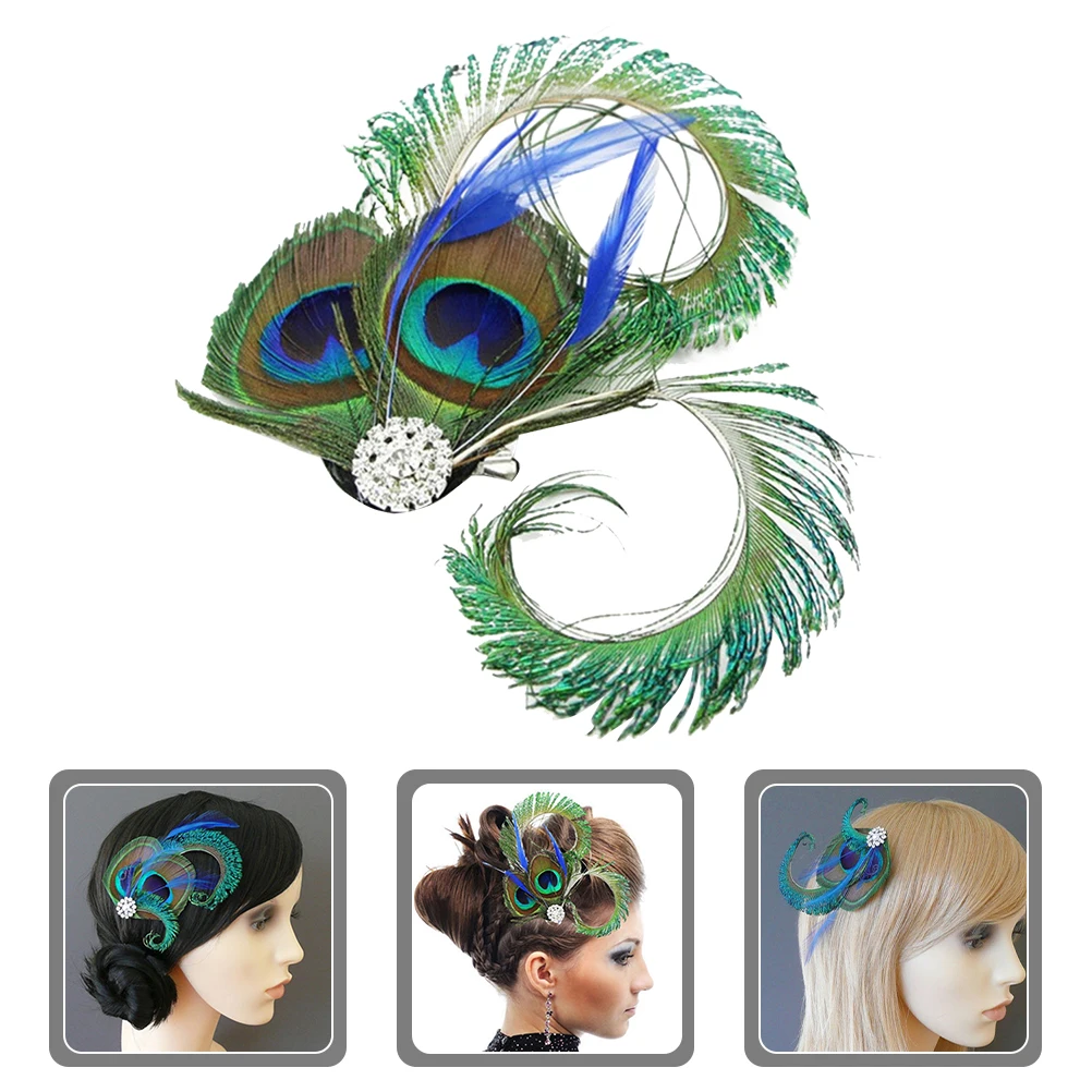 

Blue Hair Clip Women European Style Tea Party Hat Comfortable Fascinator Vintage 1920s Halloween Decorations