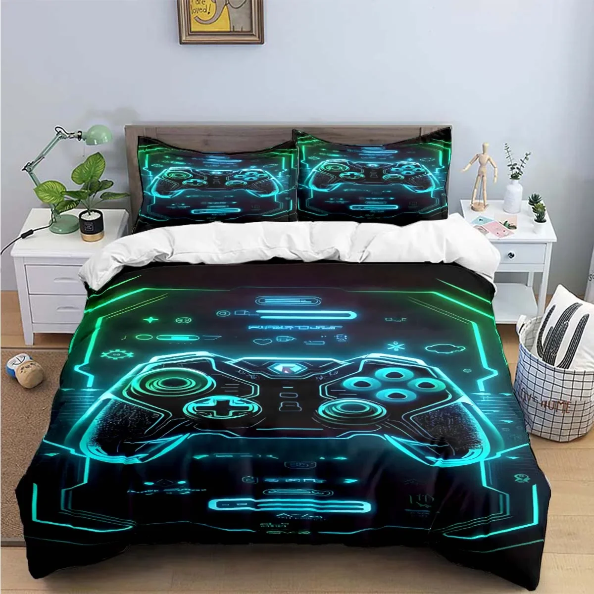 Gamer Controller  Print Bedding Sets Exquisite Bed Supplies Set Duvet Cover Bed Comforter Set Bedding Set Luxury Birthday Gift