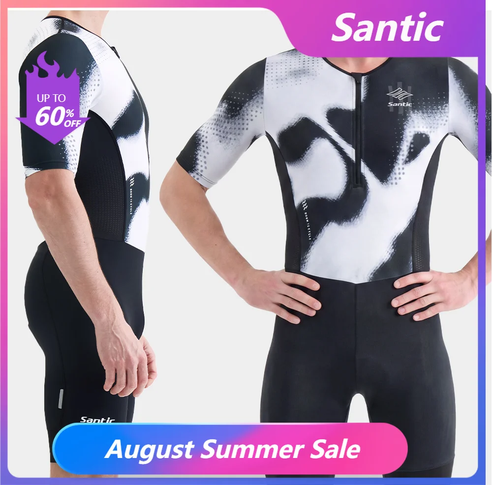 Santic Macacão Ciclismo Manga Curta Respirável