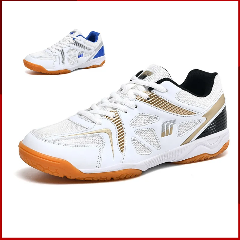 Sepatu tenis meja profesional pria, sneaker Badminton ringan Anti Slip bola voli 2024