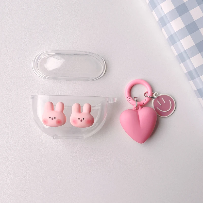 Dla OPPO Enco Air 2 /play/2Pro/R/X2 Case słodki miś/Cartoon zwierząt pokrywa silikonowe przezroczyste osłona na słuchawki z pęku kluczy