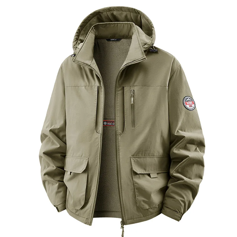 

Autumn 2025 Men's Fleece Jacket Fashion Warm Casual Trendy for Young And Middle-Aged People
