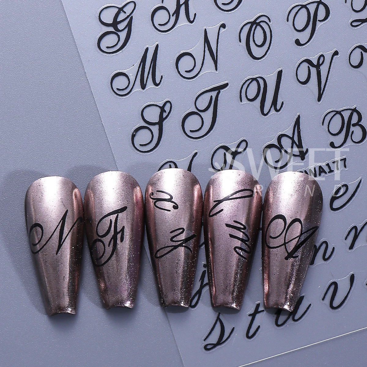 6 قطعة رسالة القوطية مسمار صائق الإنجليزية الأبجدية الكلمة الرومانية تصميم رقائق يلتف ثلاثية الأبعاد موضة Y2K تصميم ملصقات ديكور لتزيين الغرف مانيكير نصائح #5