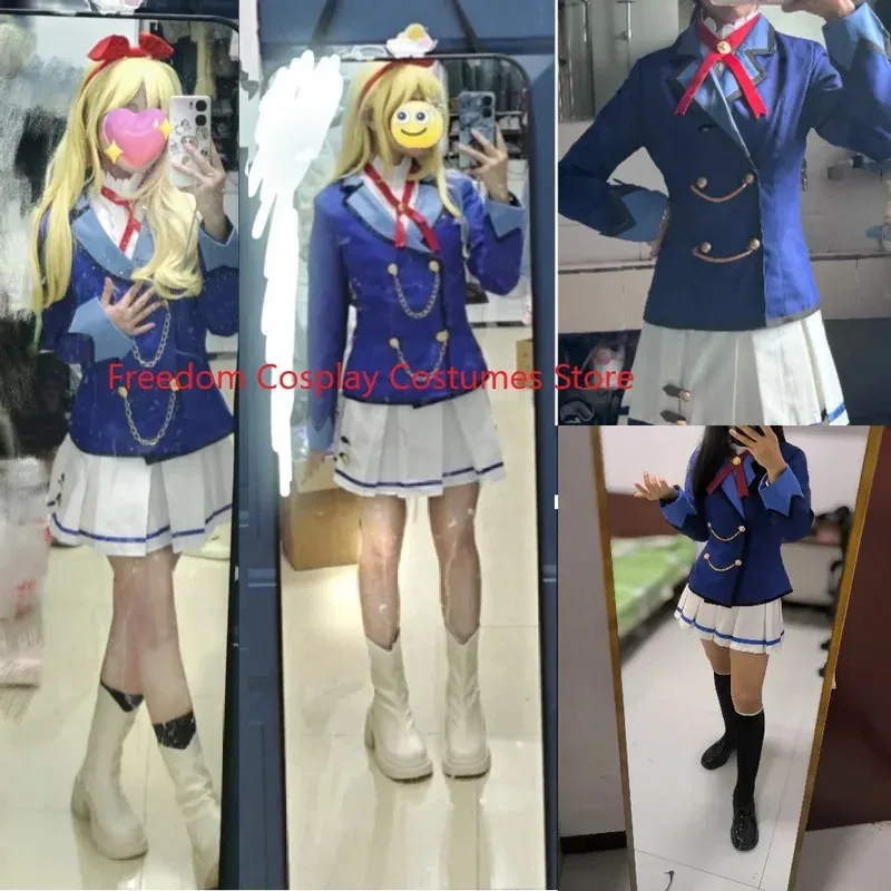 

Lyou 2025 Anime Aikatsu Hoshimiya Ichigo Shibuki Ran Kiriya Aoi Cosplay Costume Starlight School JK Campus Uniform Wig Woma ★ ★
