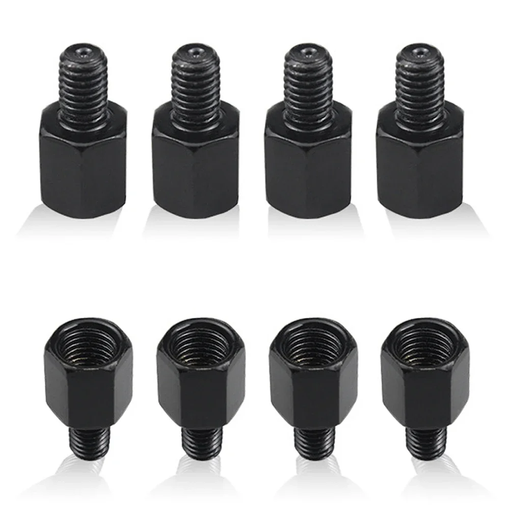 

Pair Black Mirror Adapters M10 10MM M8 8MM Motorcycle Rearview Mirrors Conversion Bolt Clockwise Anti-clock Right Left Thread