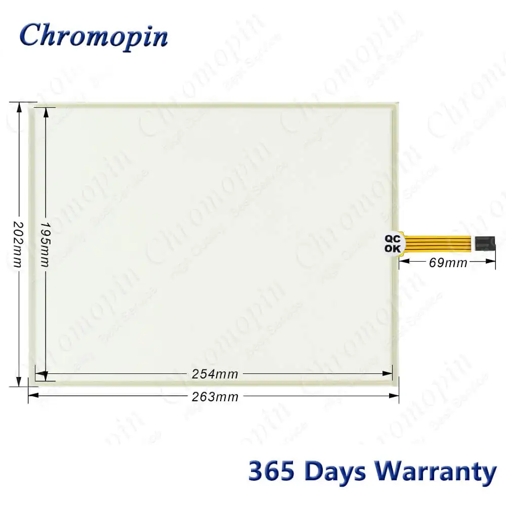 Touch Screen Panel Glass Digitizer for M2I XTOP12TS-SD XTOP12TS SD XTOP12TSSD Touchscreen with Front Overlay Protective Film