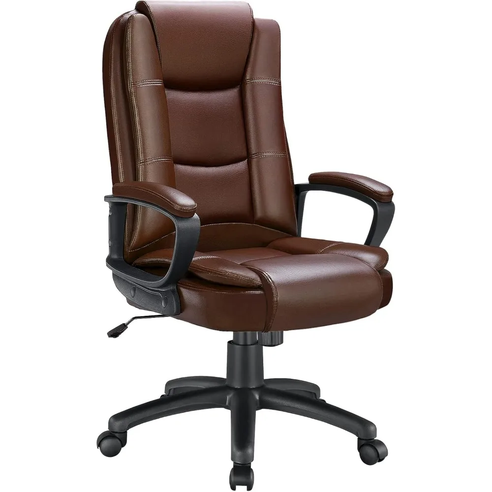 

Office Desk Chair, High Back Executive Computer Chair, Ergonomic Big and Tall Adjustable PU Leather Chairs with Padded