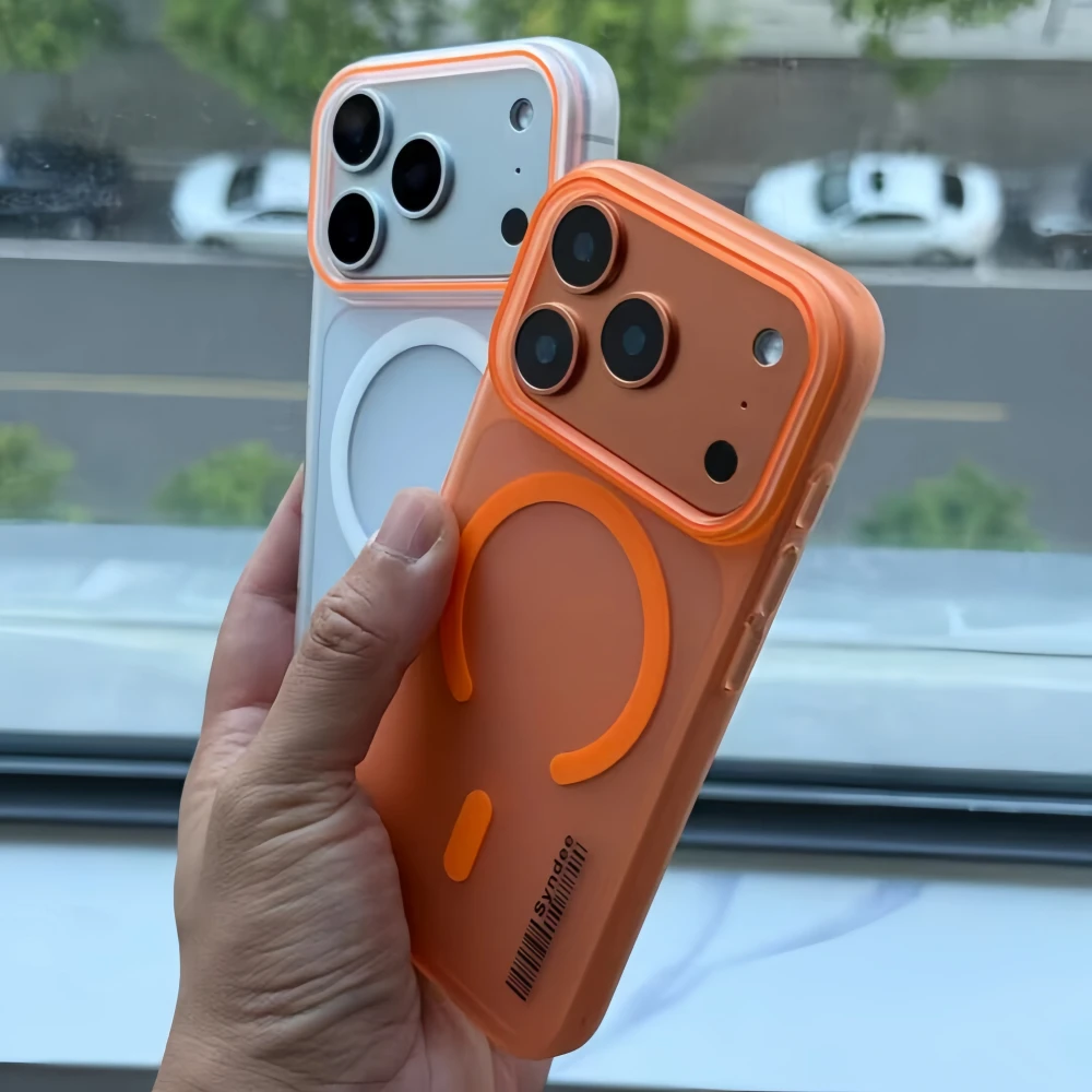 Translucent Frosted Magnetic Phone Case for iPhone 17 16 15 Pro Max 14Pro 13 12 For MagSafe Ultrathin Matte Hard PC Cover