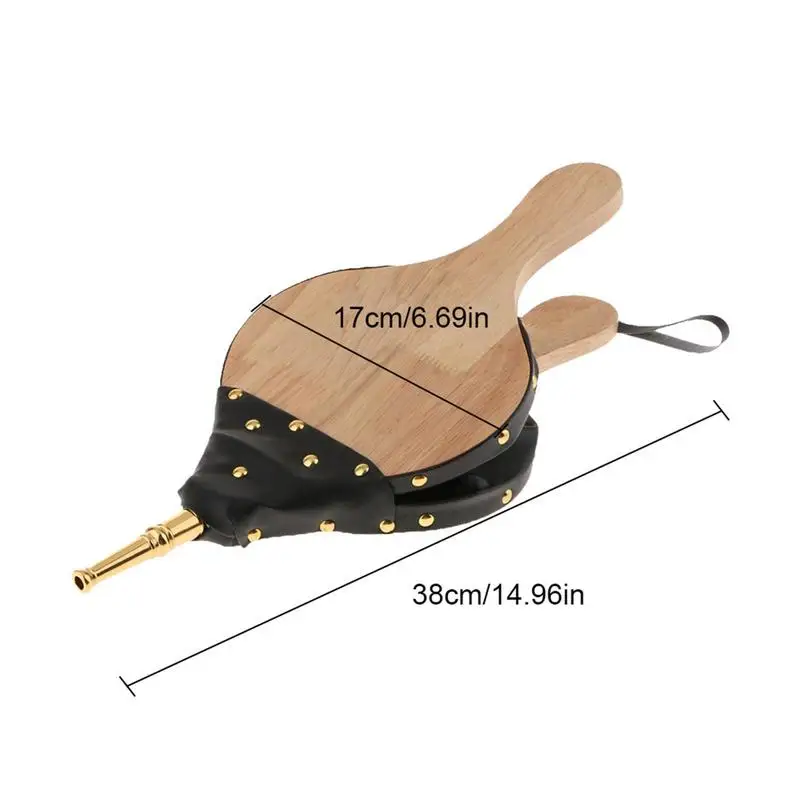 Mini Vintage Wooden Manual Handmade Air Blower Provide Air Flow For Barbecue Fire Bellows Home DIY Fireplace Accessories