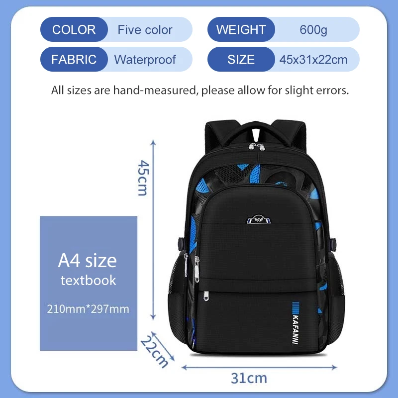 Bag Kids Bag Secondary School lightweight boys Primary School  backpack Simple and fashionable large capacity bag