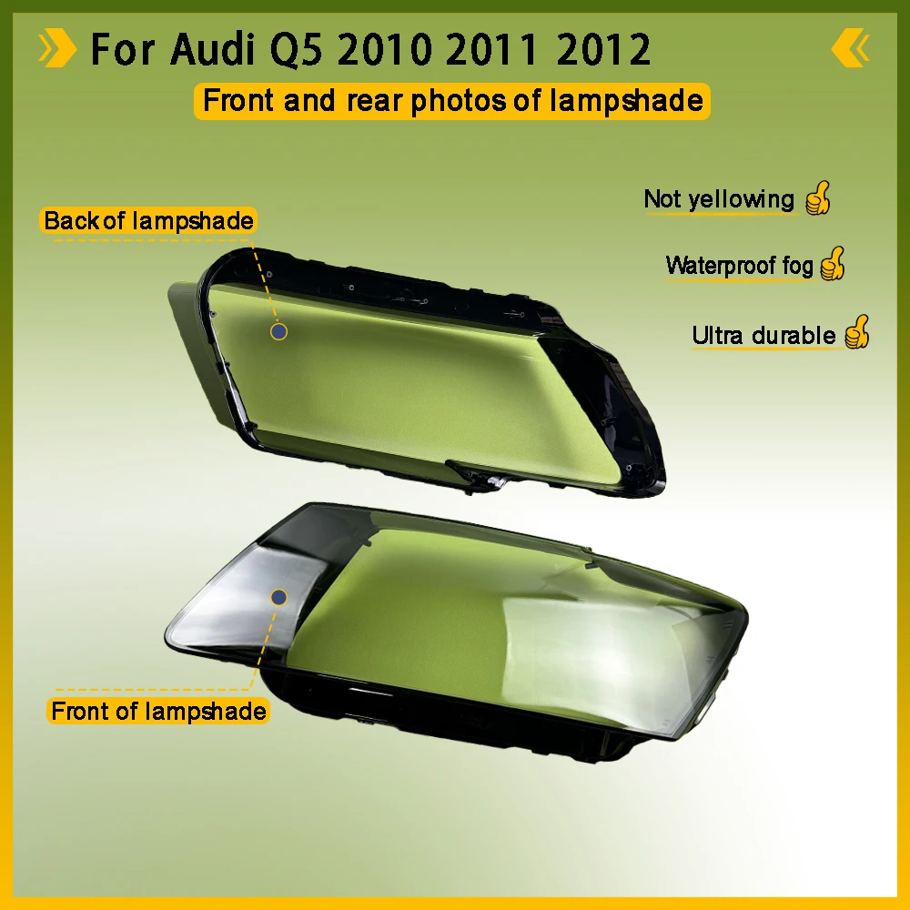 السيارات رئيس ضوء مصباح حالة زجاج عدسة قذيفة كشافات سيارة الجبهة غطاء المصباح عاكس الضوء قبعات لأودي Q5 2010 2011 2012 #2