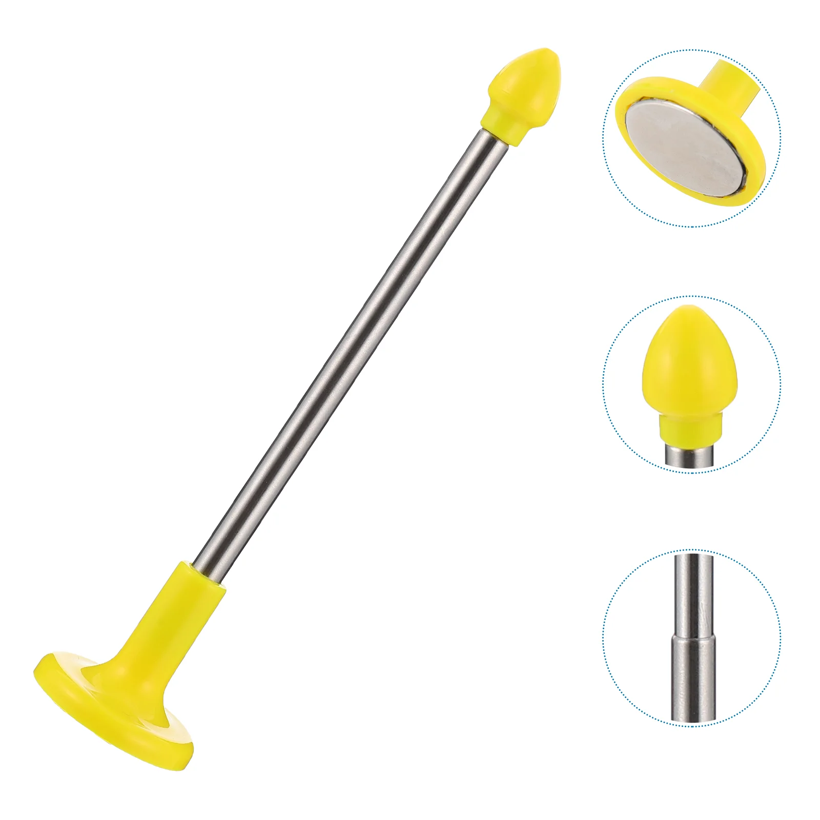 Golf Alignment Rods Magnetic Swinging Trainer Sticks Yellow Glassfiber 2 Section ABS Base Stainless Steel Portable