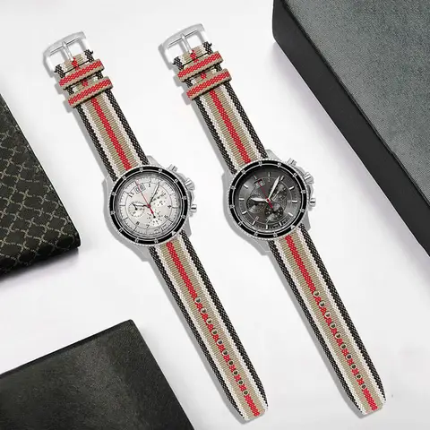 Herren Nylon Armband für Burberry Bu7600 7680 Canvas Armband mit ultra dünnen weichen 22mm Uhren zubehör