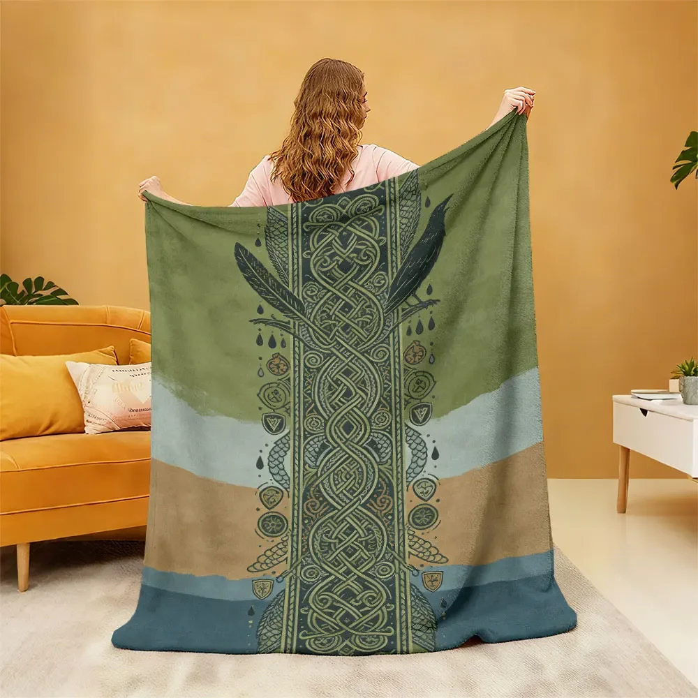 Boho Tribal Pattern Throw Blanket Cozy Living Room Decor Southwestern Style Throw for Couch Bed 150x200cm