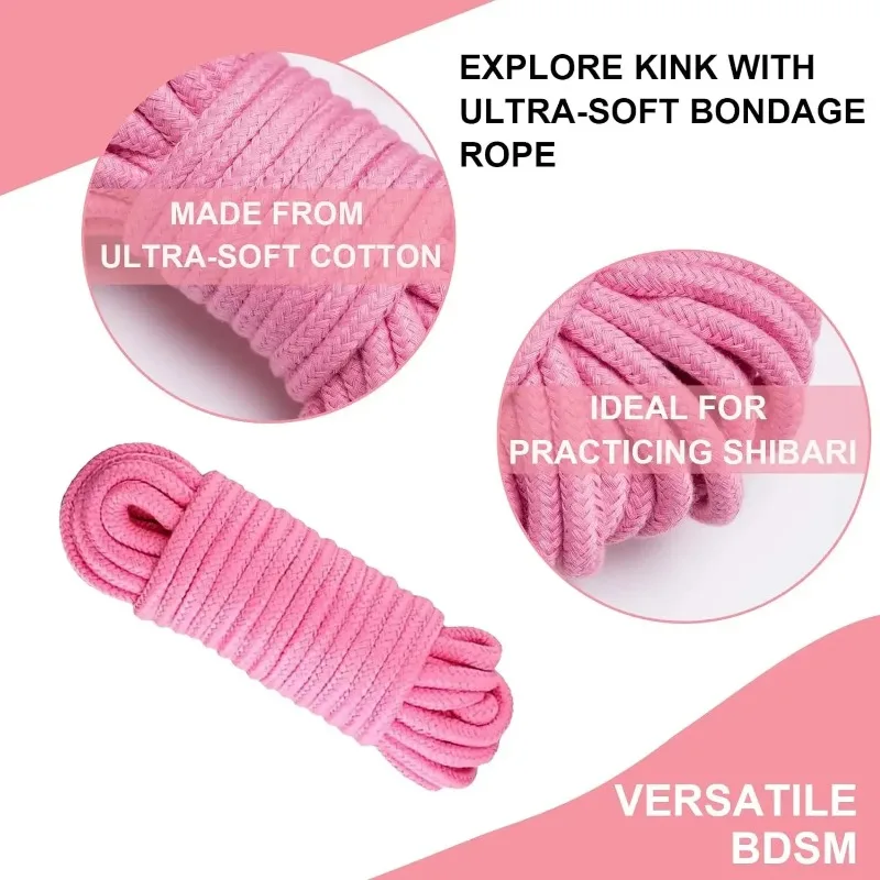 5m/ 10m/ 20m Cotton Rope Female Adult Sex products Slaves BDSM Bondage Soft Rope Adult Games Binding Rope Role-Playing Sex Toy