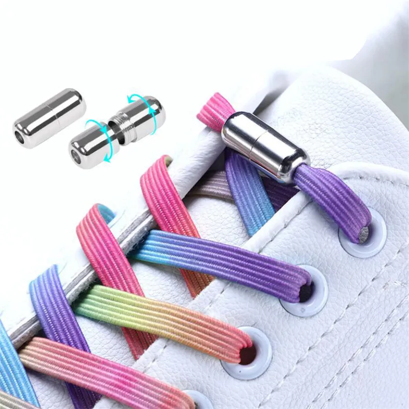 

1 Pair New Elastic Shoe Laces Round No Tie Shoelaces For Kids And Adult Sneakers Shoelace Quick Lazy Laces 10 Color Shoe Rope