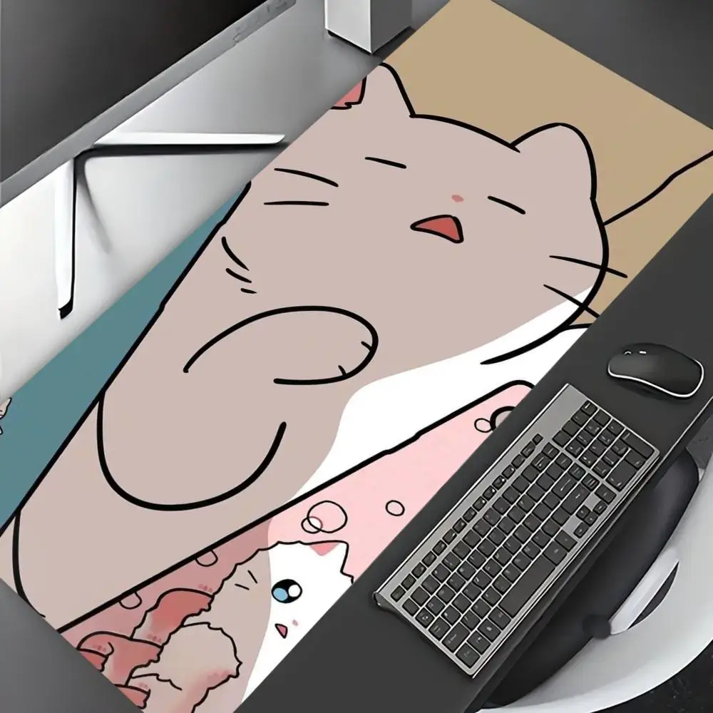 

XXL Extra Large Gaming Mouse Pad,abstract Sleeping Cat Design, Gaming Accessories, Stitched Edges, Perfect for Office and Gaming