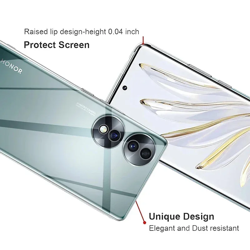 Ultra Thin Transparent Silicone Soft TPU Case For Huawei Honor 70 90 Lite 60 SE X9A X8A X8 X7A X6 Clear Bumper For Honor 90 Pro