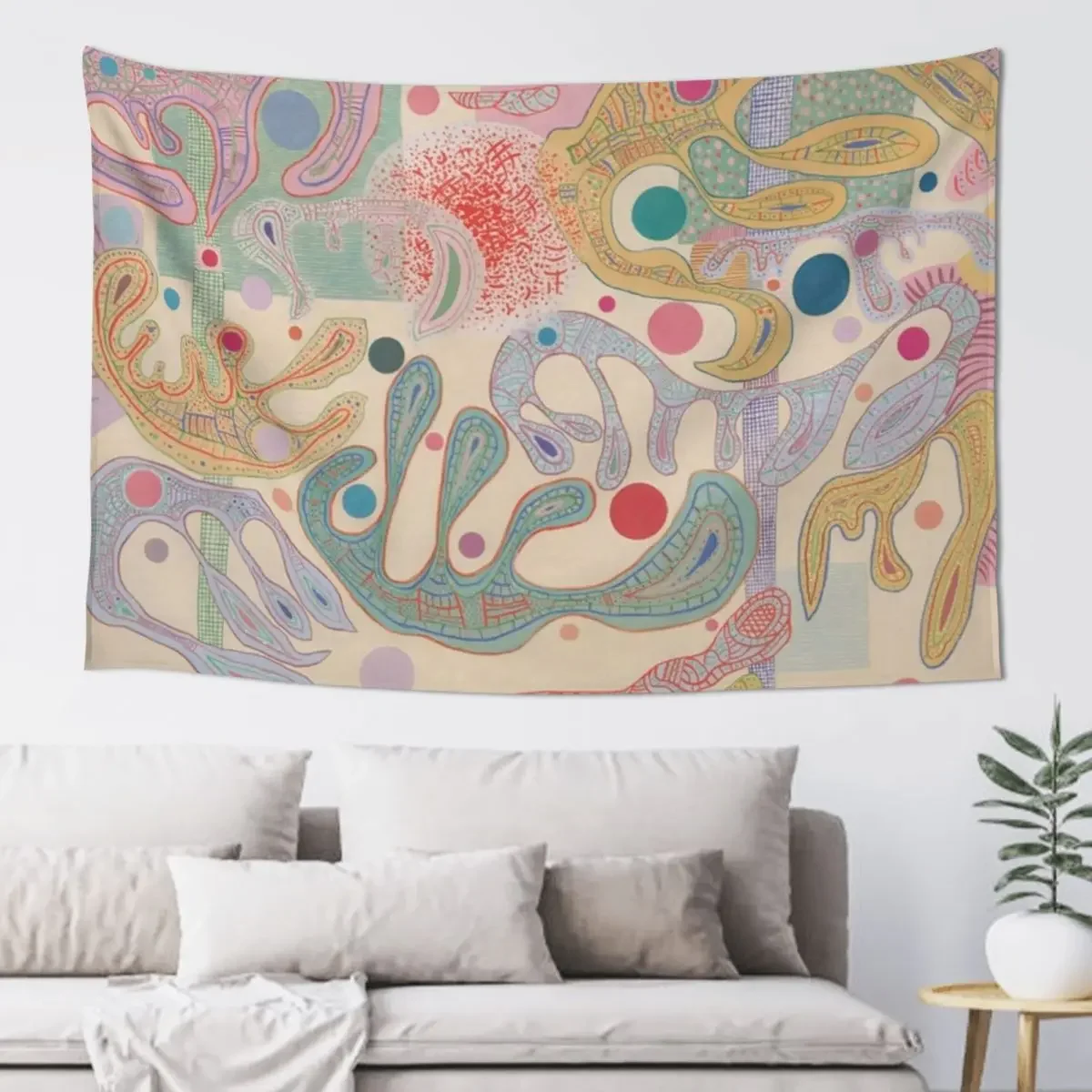 Wassily Kandinsky, Capricious Forms Tapestry Room Decorating Aesthetic Wallpapers Home Decor Tapestry